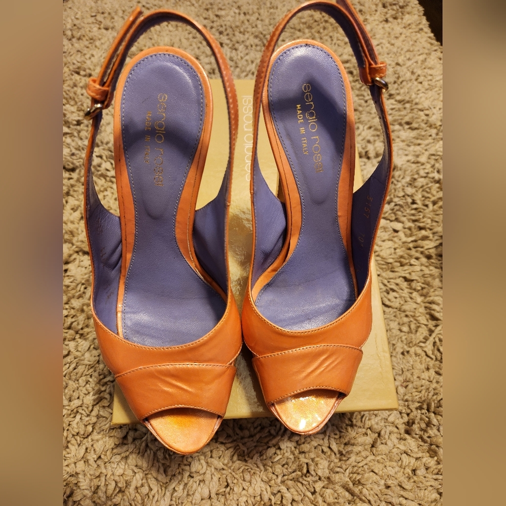 Sergio Rossi, Size 7.5, 7 1/2, 37 1/2, pink, leather Designer
